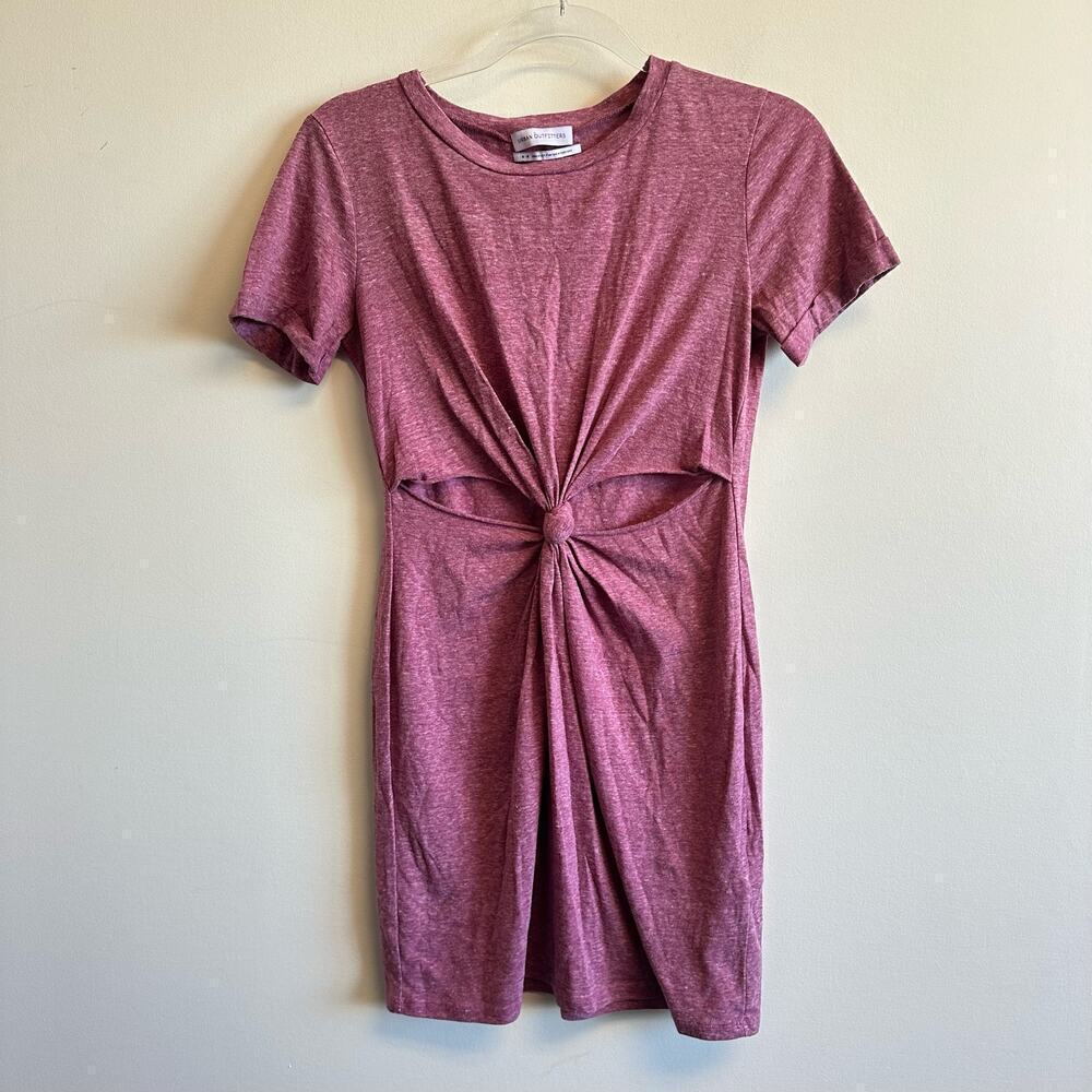 Urban Outfitters Twist Front T-Shirt Dress Red Burgundy Short Sleeve Size Medium